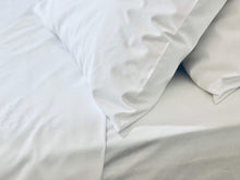 Load image into Gallery viewer, Product shot of My Hotel Linen&#39;s high quality classic white flat sheet.
