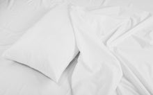 Load image into Gallery viewer, Product shot of My Hotel Linen&#39;s high quality classic white flat sheet.
